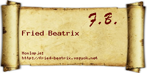 Fried Beatrix névjegykártya